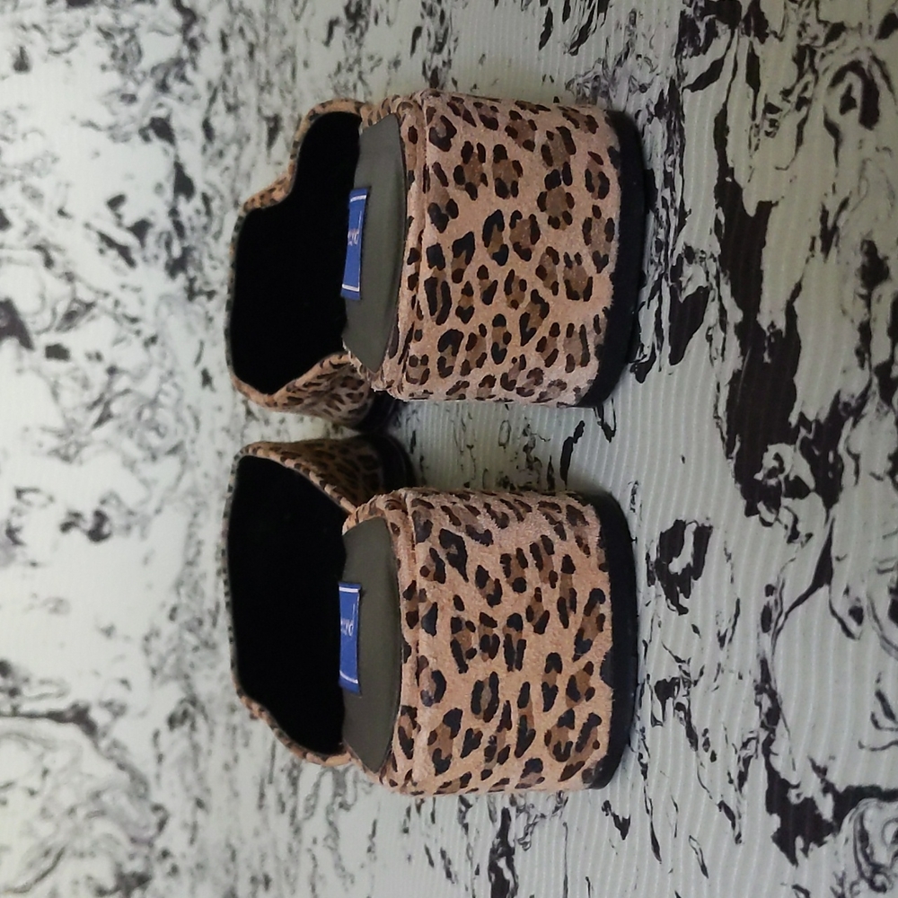 Vintage suede cheetah print mules - Picture 5 of 9
